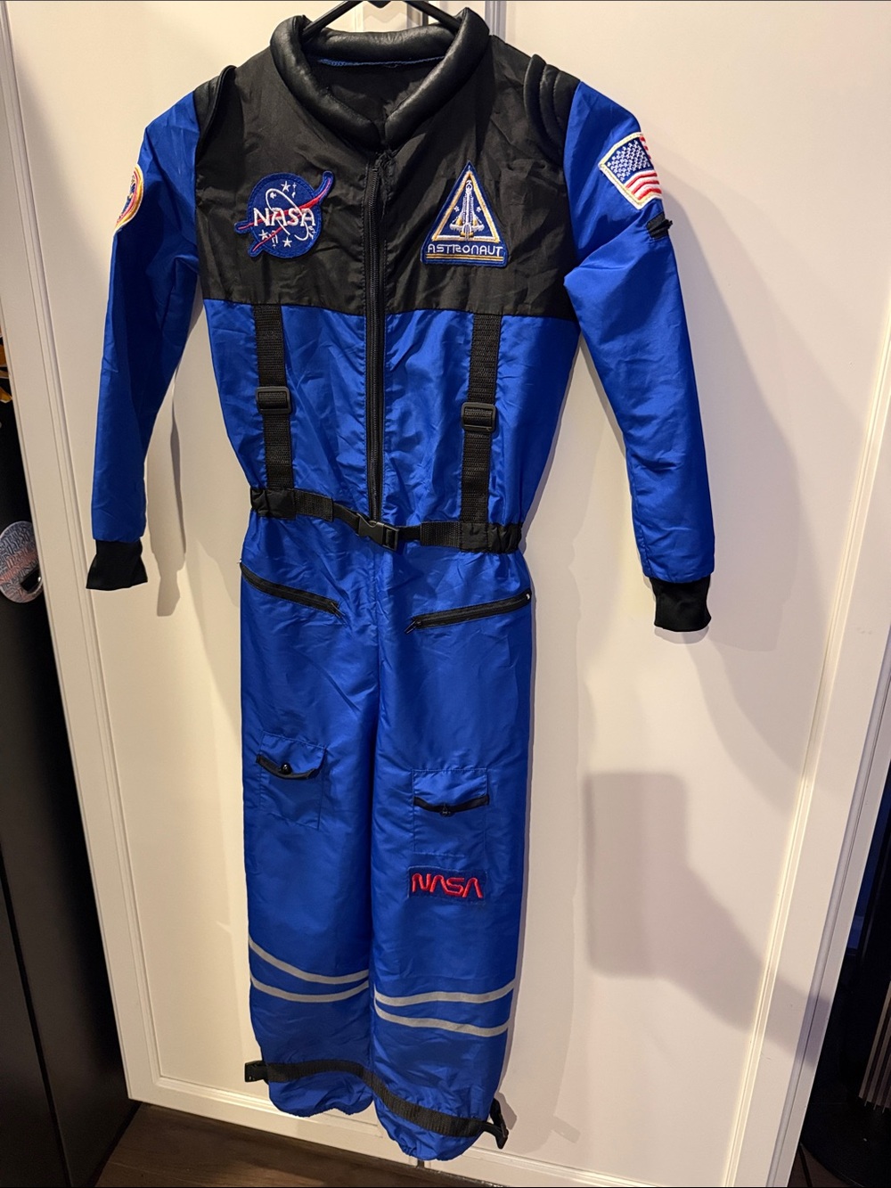 Kids Blue Astronaut Jumpsuit with NASA Patches and NASA Backpack